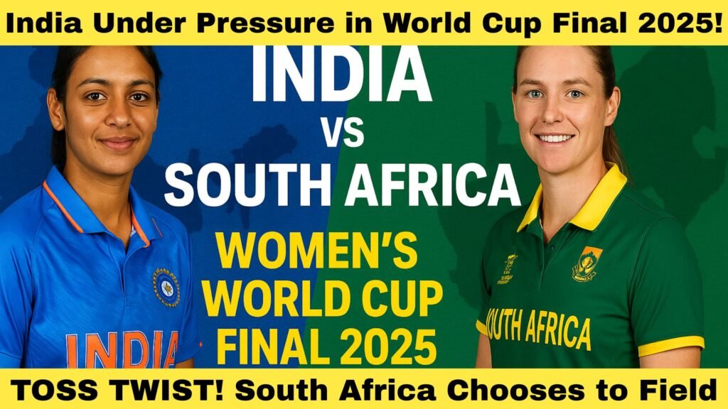 India vs South Africa Women’s World Cup Final 2025, India women vs South Africa women, ICC Women’s World Cup 2025, DY Patil Stadium Navi Mumbai, South Africa won the toss, South Africa chose to field first, India women’s cricket team, South Africa women’s cricket team, Navi Mumbai weather update, Women’s cricket final live, Women’s World Cup 2025 final score