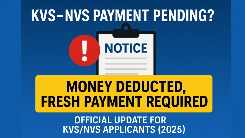 KVS NVS Payment Pending 2025, kvs form payment not working, kvs payment stuck after deduction, nvs payment issue 2025, how to fix kvs payment pending problem, kvs form me payment fas gaya, kvs payment timeout error, kvs payment gateway error, kvs payment successful but form not showing, kvs payment pending status, kvs application fee issue, nvs form payment failed, kvs refund after failed transaction, kvs payment not reflecting, kvs transaction failed but money deducted, kvs form submission problem, KVS Payment Failed Problem, KVS Payment Failed